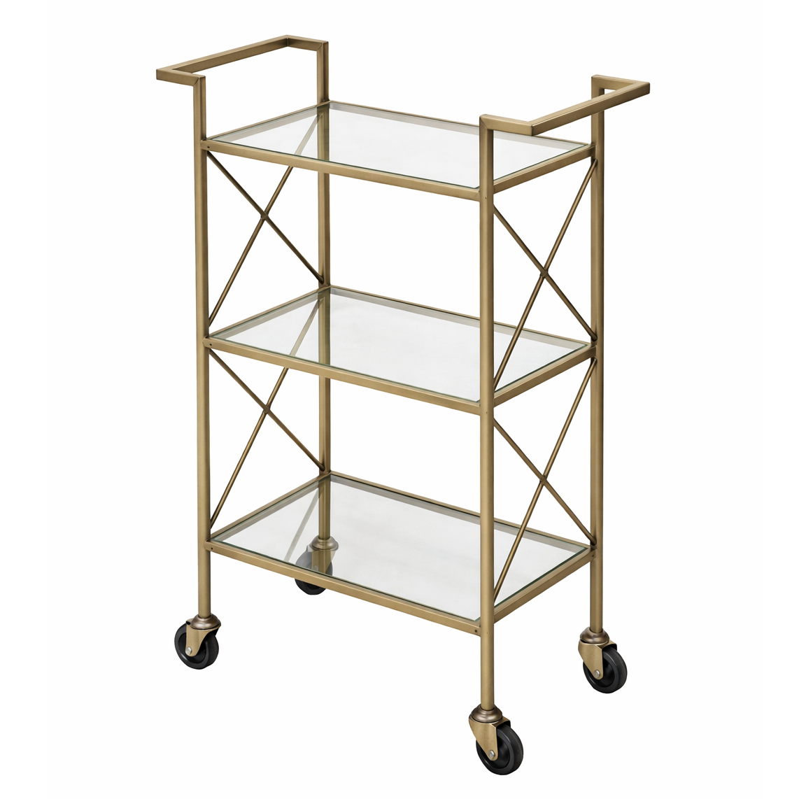 3-Tier Bar Cart – Brass Antique Finish