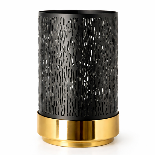 Brich & Bronze Noir Glow metal candle holder with sleek, modern design and a dark matte finish for elegant home decor.
