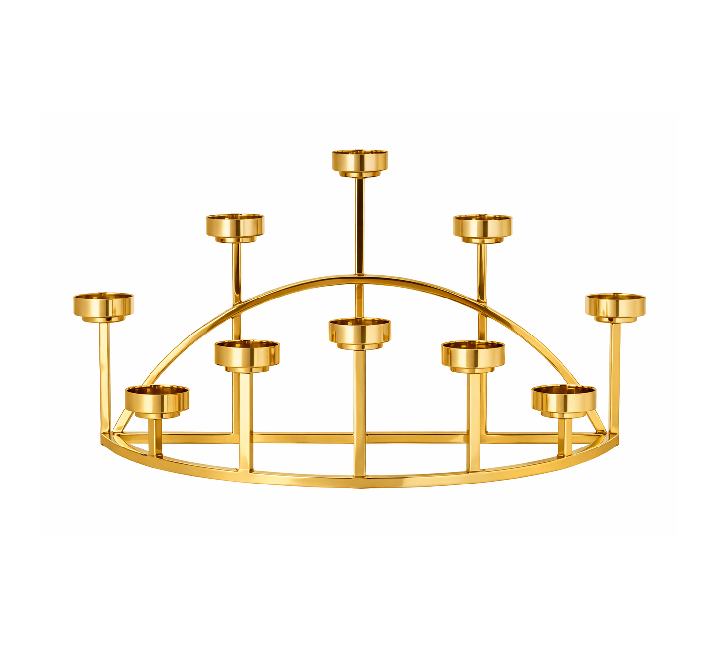 Brich & Bronze Golden Meridian candle stand with ornate design and multiple candle holders for decorative lighting.