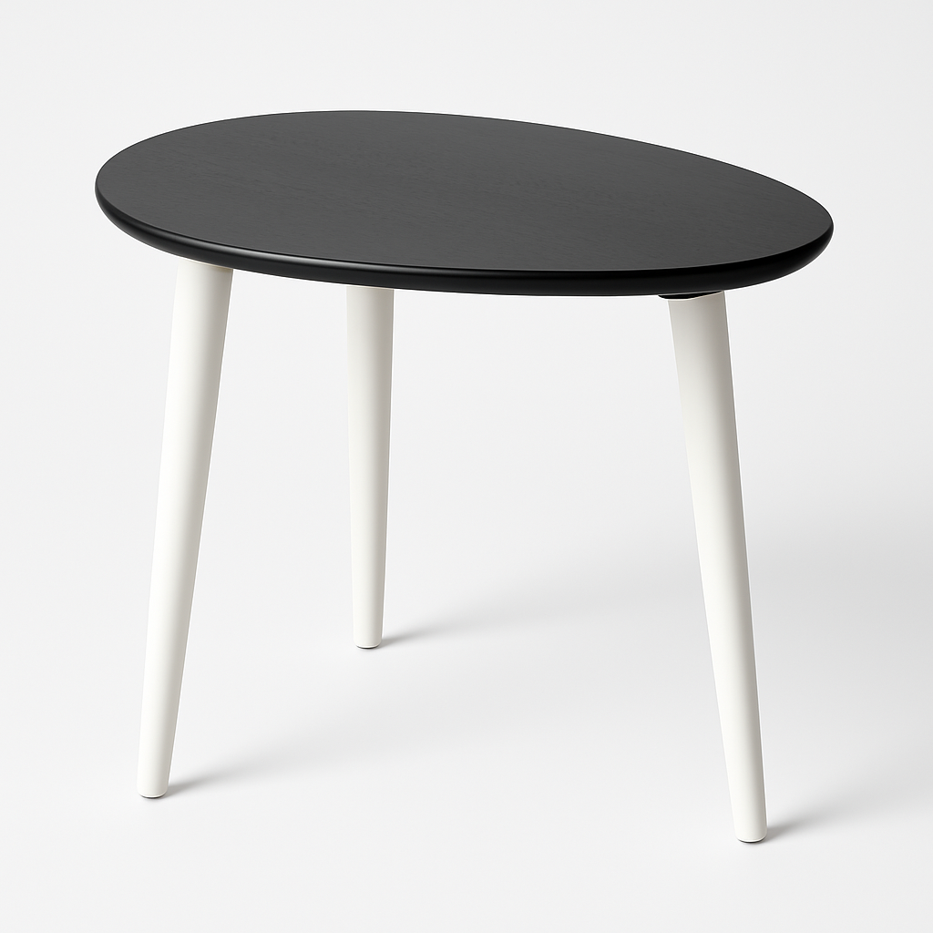 Norvyn Side Table – Black & White Wood Modern Accent Table