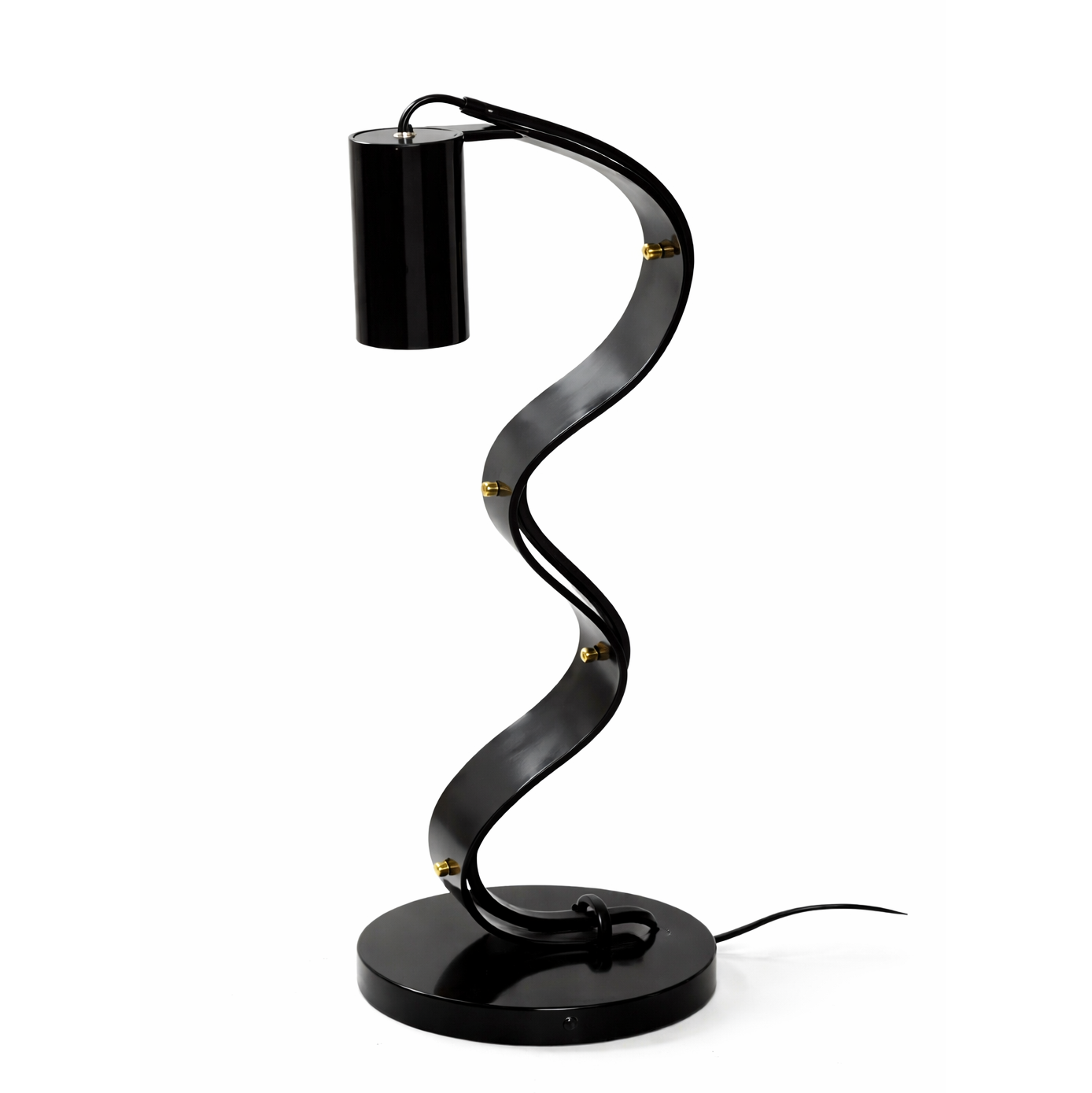 modern sculptural black table lamp living room