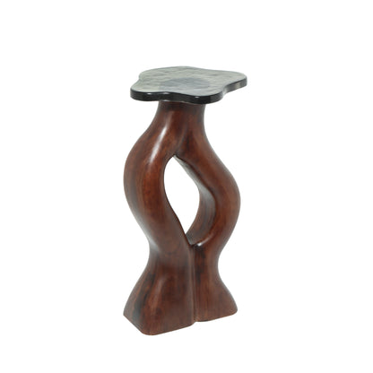 Sculptural Loop Accent Table – Walnut & Black