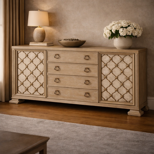 Ivory Lattice Heritage Sideboard