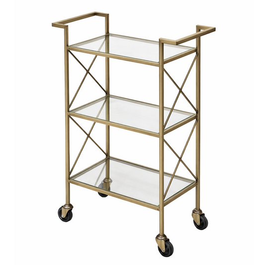3-Tier Bar Cart – Brass Antique Finish