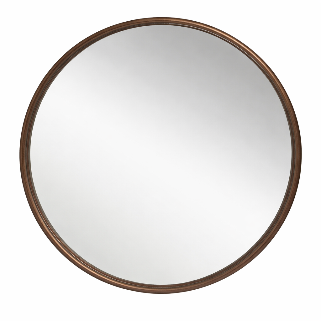 Bronze Halo Wall Mirror by Brich & Bronze featuring a round mirror with a bronze-colored halo frame for stylish wall decor.