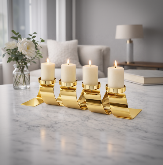 Aurel Wave Four-Candle Holder