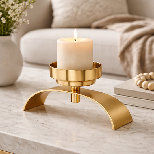 Aureline Arc Gold Tealight Holder