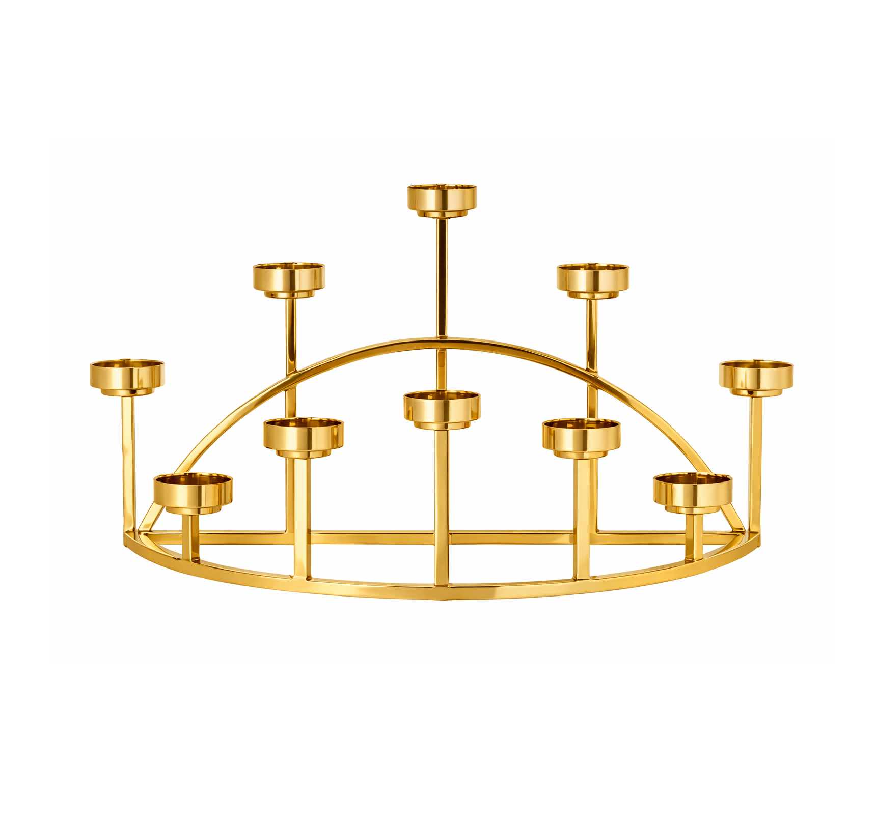 Brich & Bronze Golden Meridian candle stand with ornate design and multiple candle holders for decorative lighting.