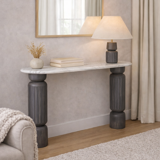 Triton Console Table – Marble Top Grey Console Table