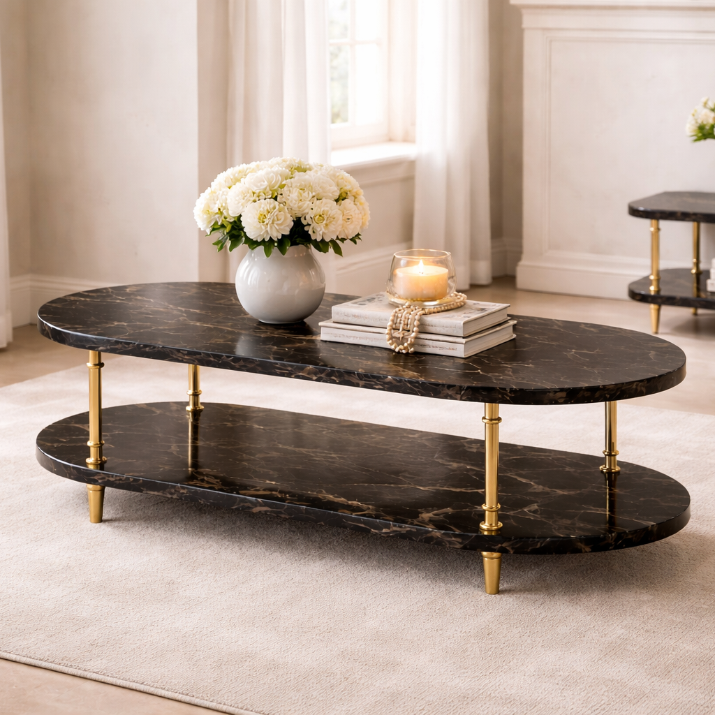 black glass modern coffee table for living room