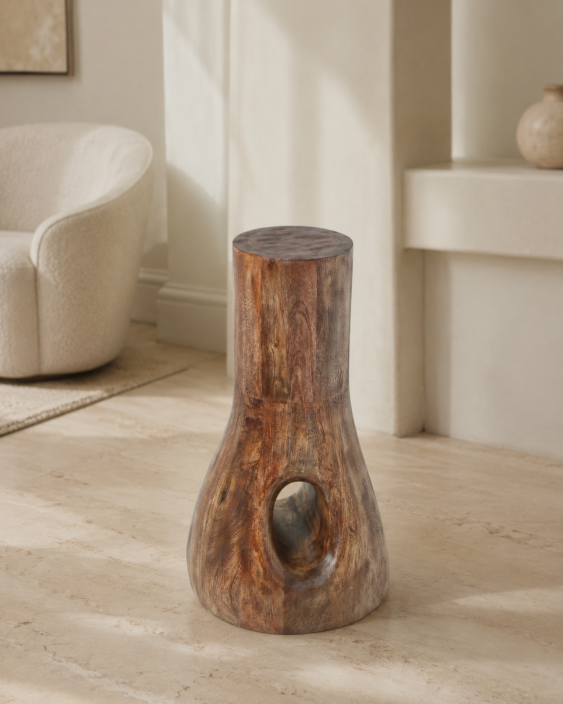 Arbor Loop Sculptural Wooden Side Table