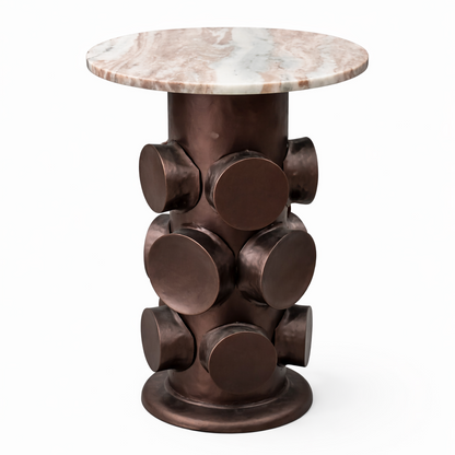 Rovari Side Table – Marble Top Sculptural Accent Table