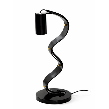 modern sculptural black table lamp living room