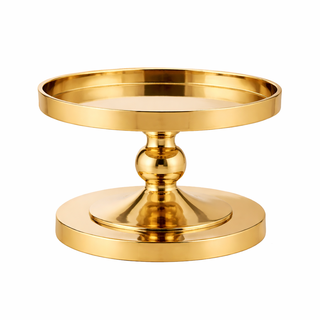 Large Brich & Bronze Lustre Pillar Candle Stand featuring a sleek, modern design with a polished finish.